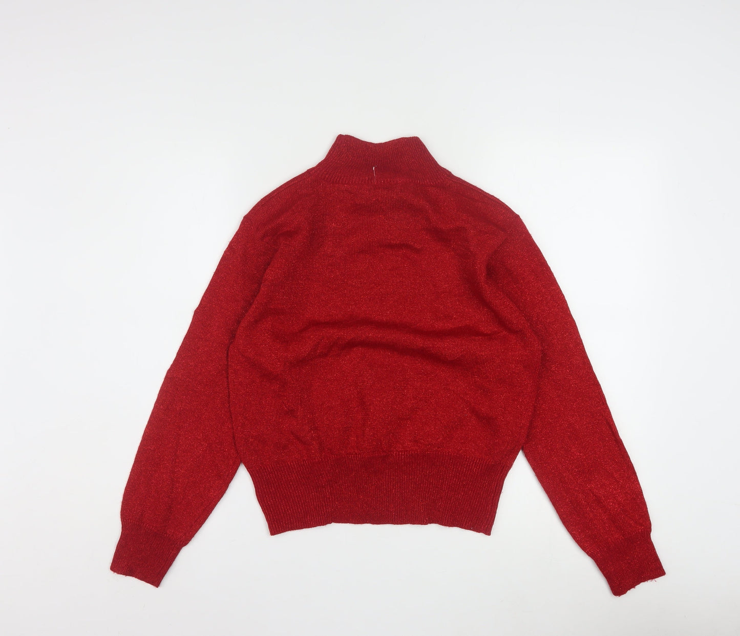 Dressbarn Women Red Roll Neck Pullover Jumper Size S Long Sleeve Knit