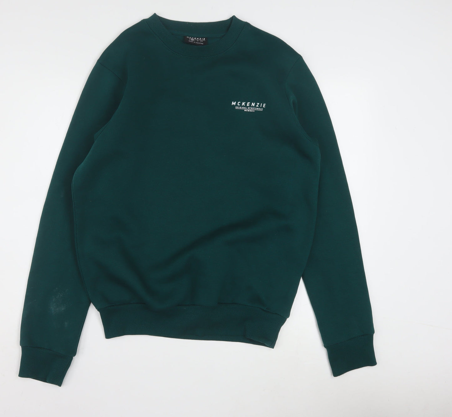 McKenzie Men's Green Crew Neck Sweatshirt M Pullover Logo