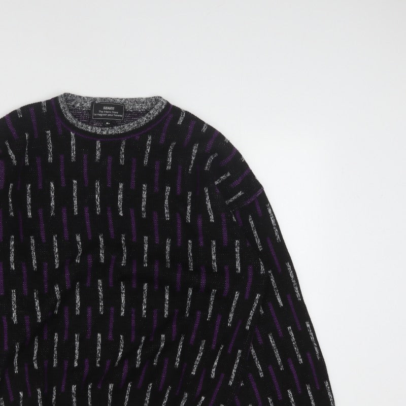 Additional view of Sears Men’s Black Purple Geometric Knit jumper M