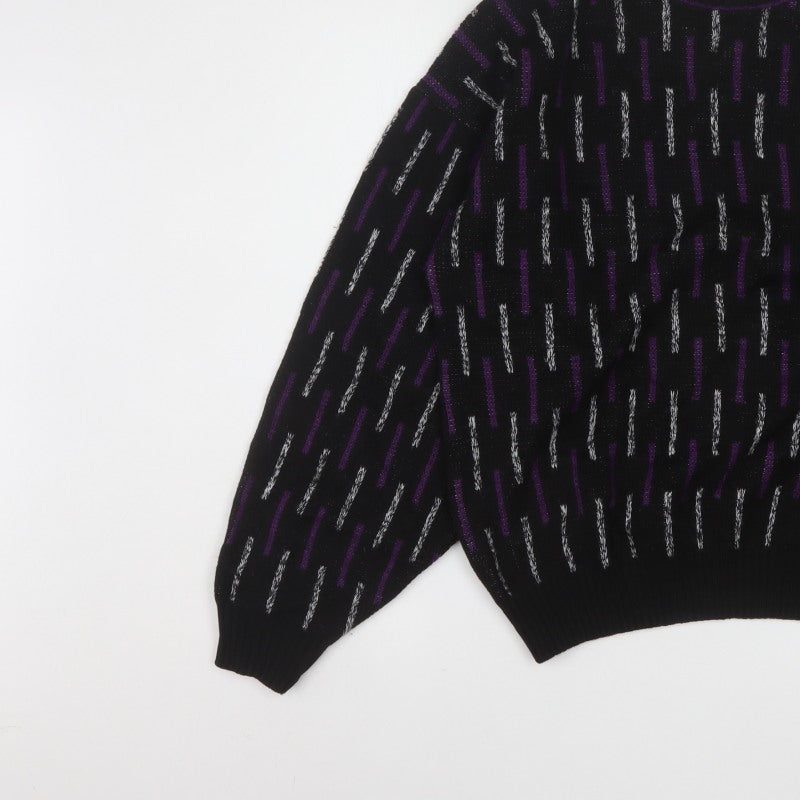 Additional view of Sears Men’s Black Purple Geometric Knit jumper M