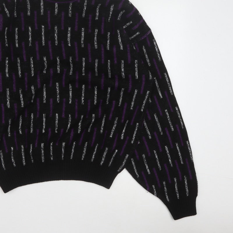 Additional view of Sears Men’s Black Purple Geometric Knit jumper M