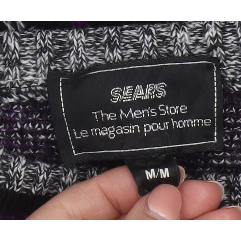 Additional view of Sears Men’s Black Purple Geometric Knit jumper M