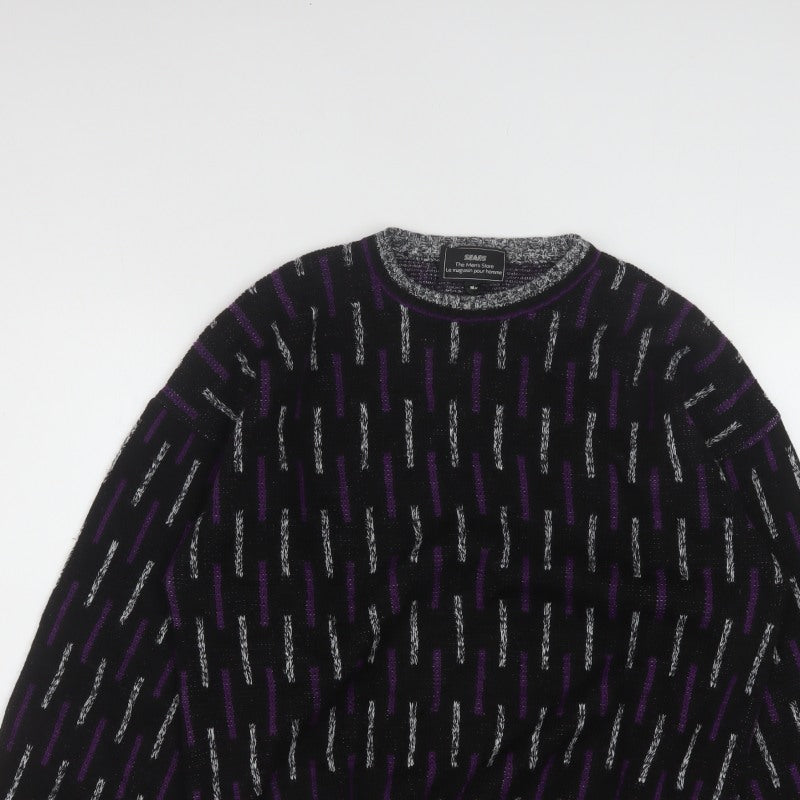 Additional view of Sears Men’s Black Purple Geometric Knit jumper M