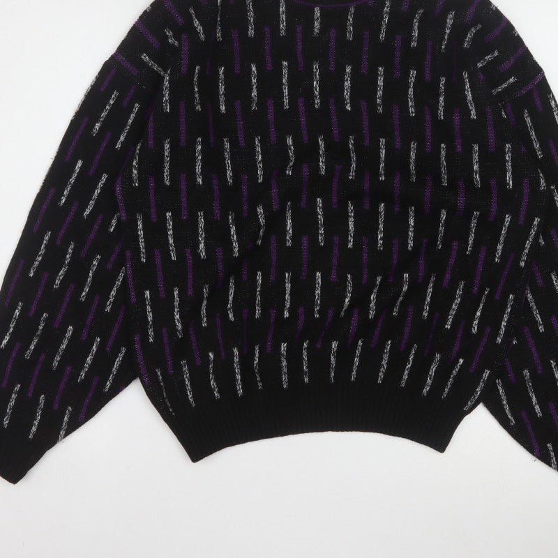 Additional view of Sears Men’s Black Purple Geometric Knit jumper M