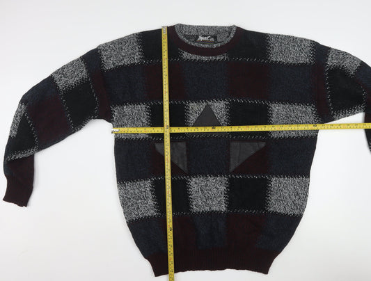 Impact Men’s Multicoloured 2XL Retro Chunky Knit Pullover Jumper