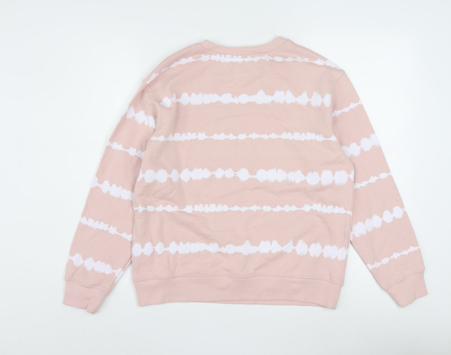 Marks and Spencer Womens Pink Tie Dye Cotton Crew Neck Sweatshirt S