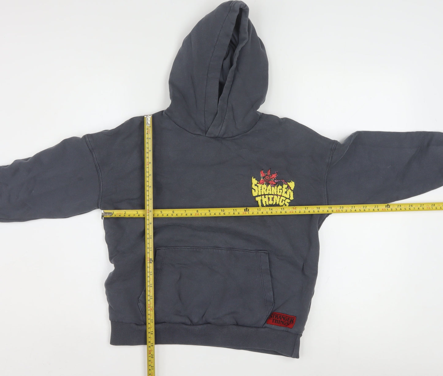 Marks and Spencer Boys Grey Stranger Things Pullover Hoodie 10-11 Years