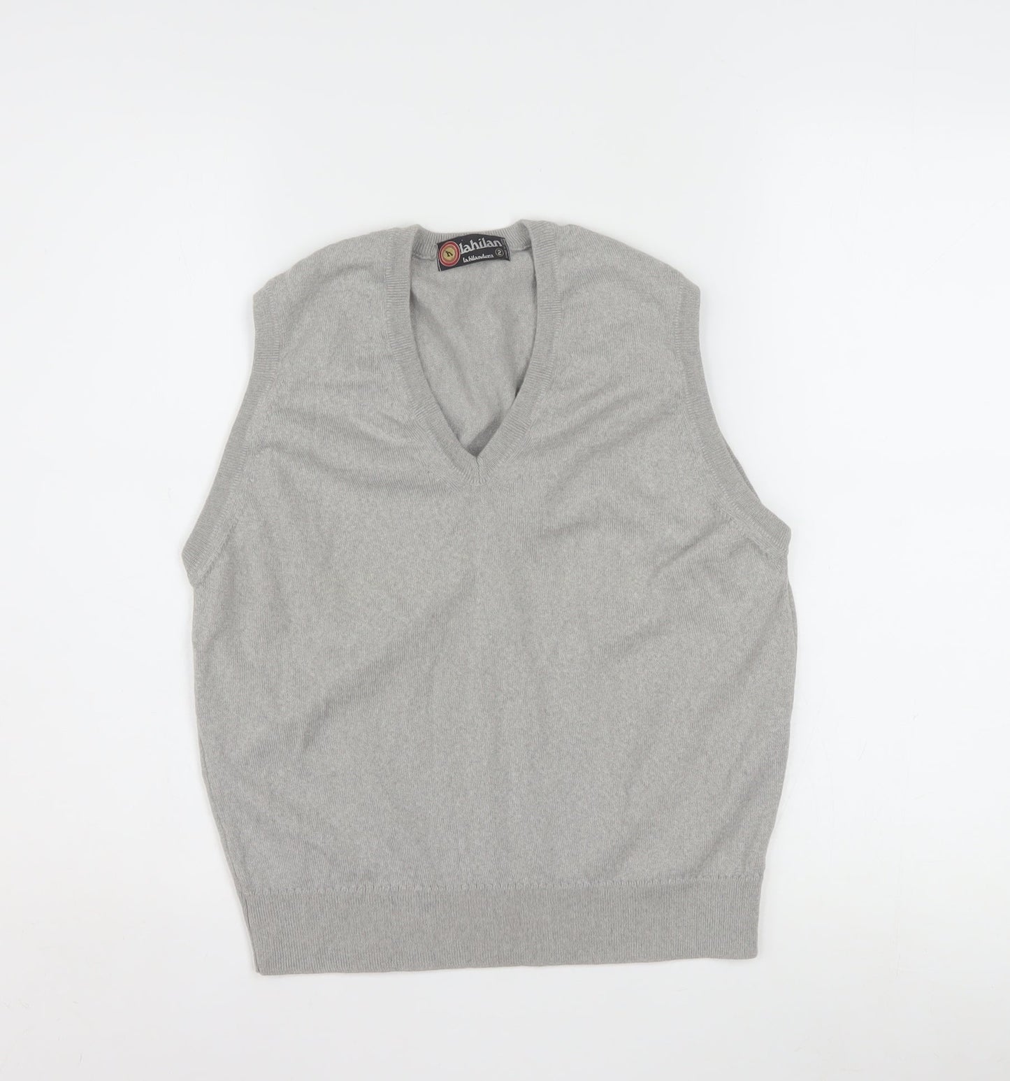 Lahilán Women's Grey Wool Sleeveless V-Neck Knit Vest Size 10