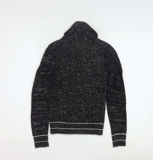De Rotchild Womens Black V-Neck Knit Pullover Jumper Size S