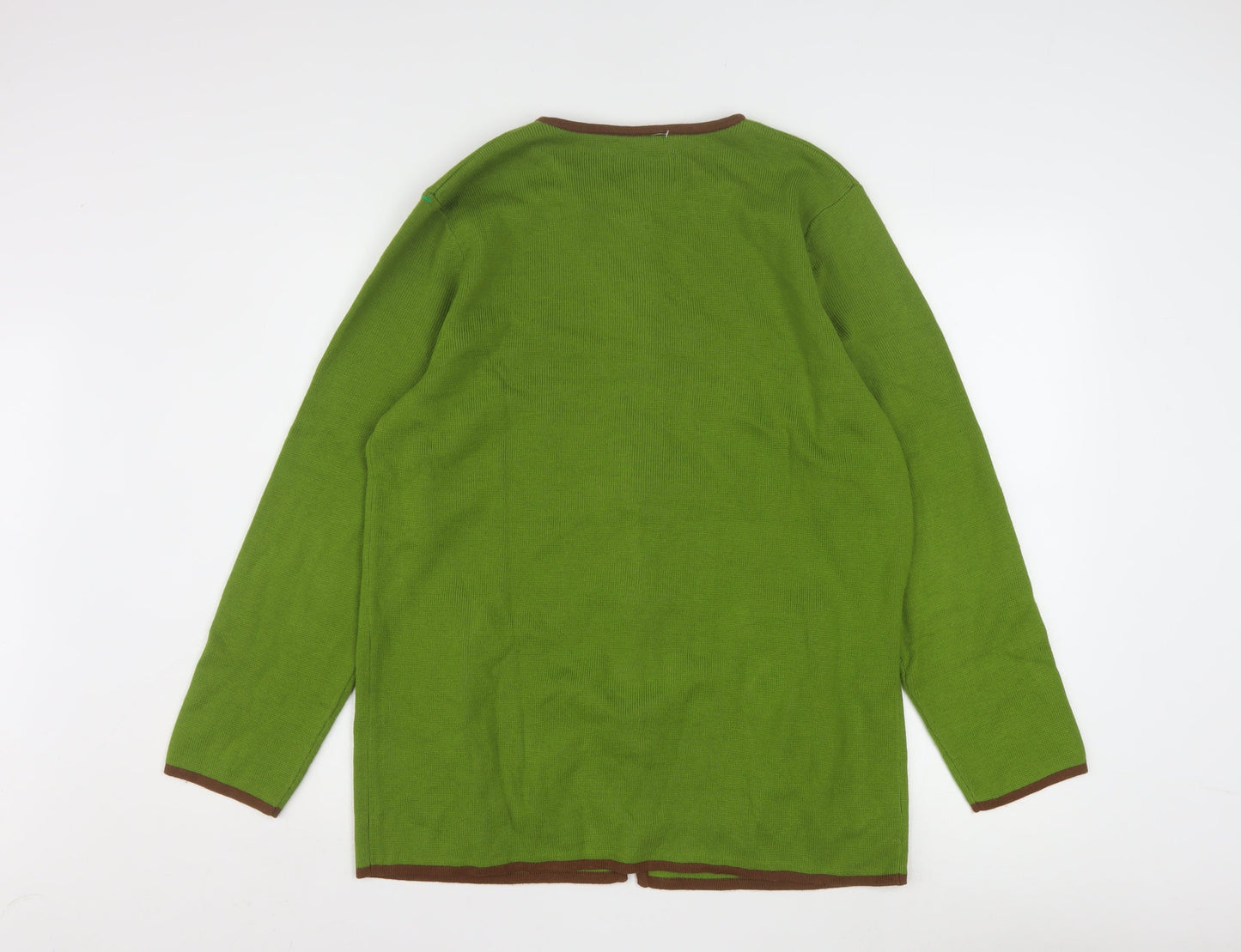 Bob Mackie Women's Green Embroidered Animal Cardigan M