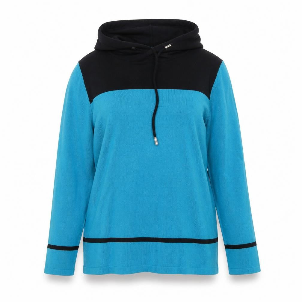 Laura Petites Women’s Blue Black High Neck Knit Pullover Jumper XS