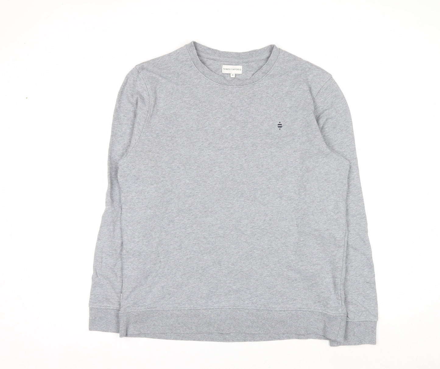 Panos Emporio Men's Grey Medium Crew Neck Cotton Sweatshirt