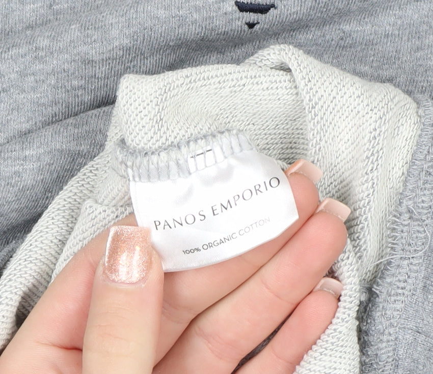 Panos Emporio Men's Grey Medium Crew Neck Cotton Sweatshirt