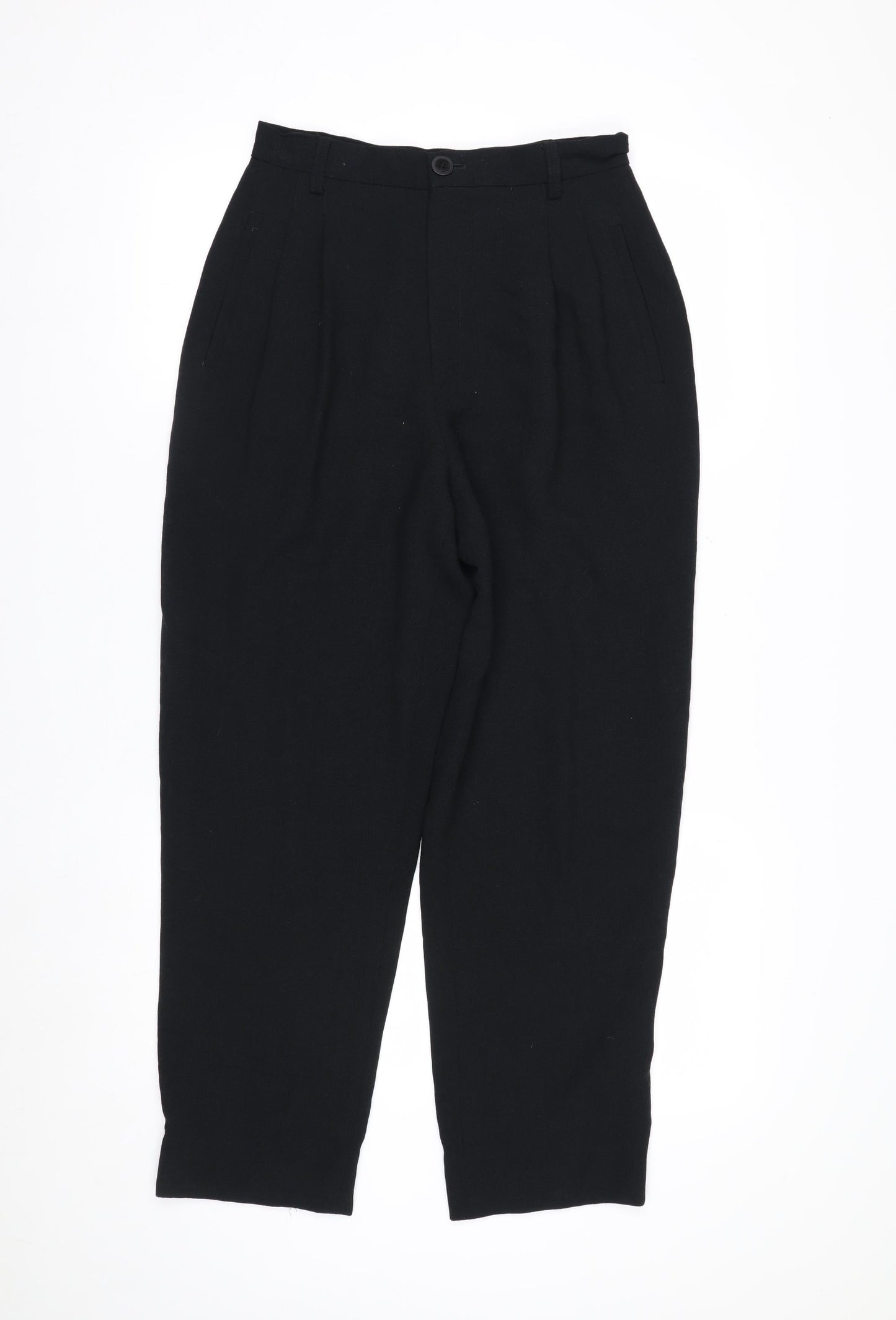 YL by Yair Women's Black High Rise Pleated Tapered Trousers Size 6