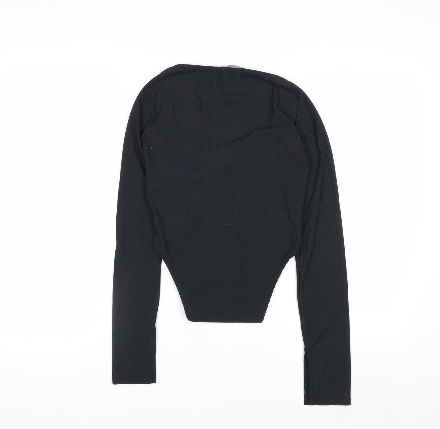 PrettyLittleThing Women Black Size 6 Slim Fit Long Sleeve Bodysuit