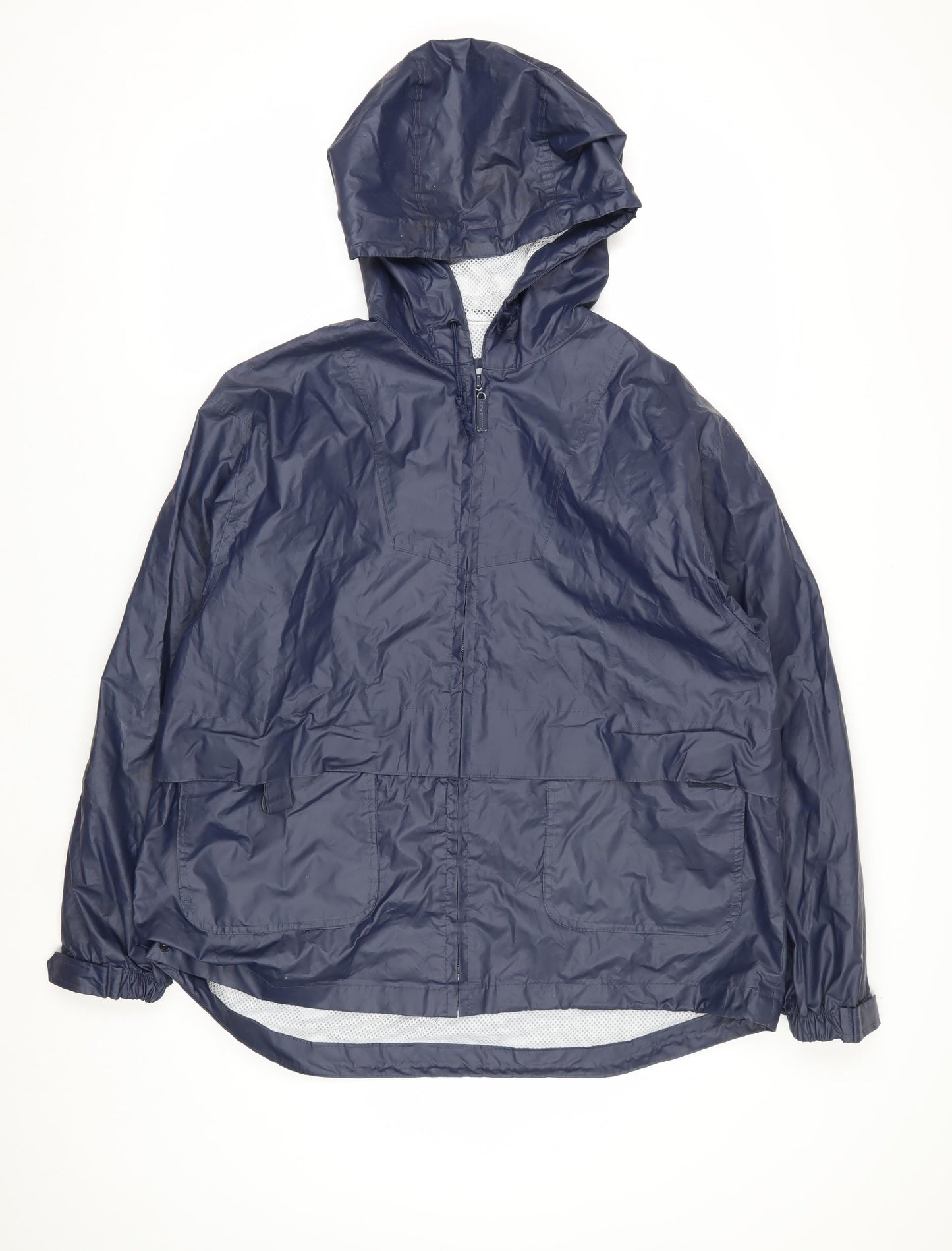 Clipper Mist by London Fog Men's Blue Waterproof Hooded Rain Coat L
