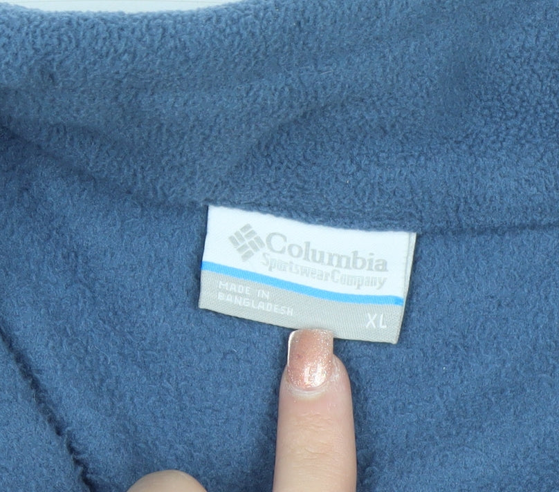 Columbia Men's Blue Full Zip Fleece Sweatshirt XL Outdoor Hiking