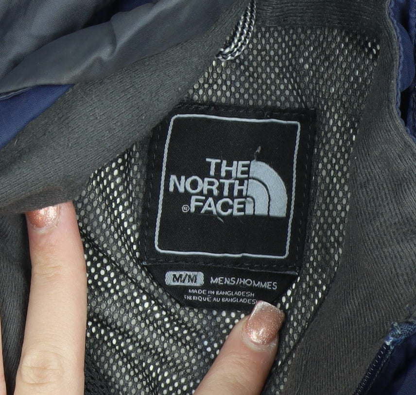 The North Face Men's Blue Waterproof Hooded Rain Jacket M