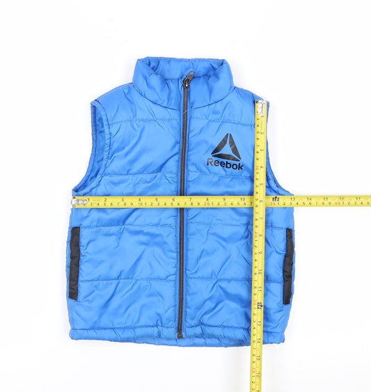 Reebok Boys Blue Padded Bodywarmer 3 Years Polyester Zip Vest