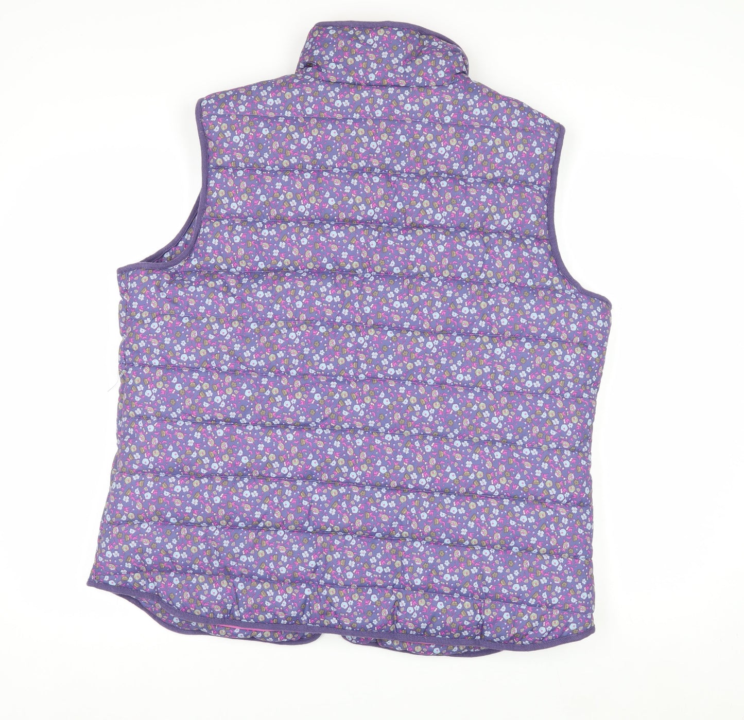 Tu Women’s Purple Floral Padded Waistcoat Size 18 Full Zip