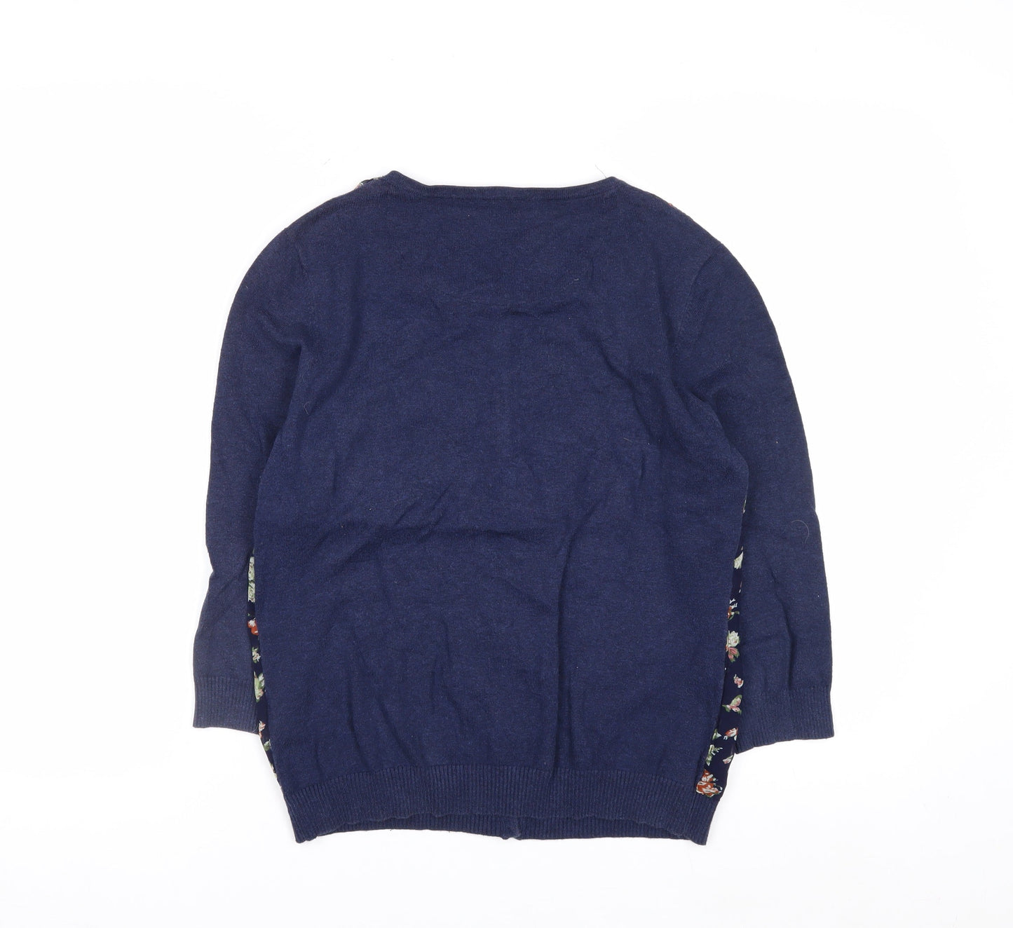 Urban Rose Women's Navy Floral Cardigan Medium Cotton Blend
