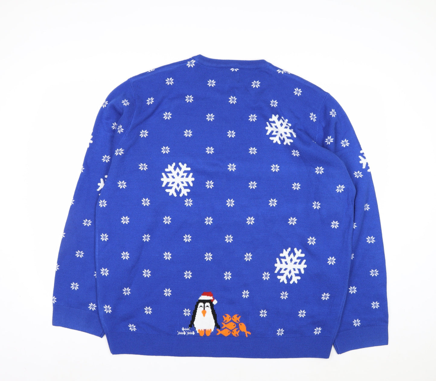Marks and Spencer Men's Blue Penguin Christmas Jumper XXL