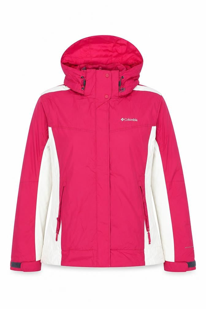 Columbia Women's Pink Waterproof Ski Jacket L Hooded Outdoor Coat
