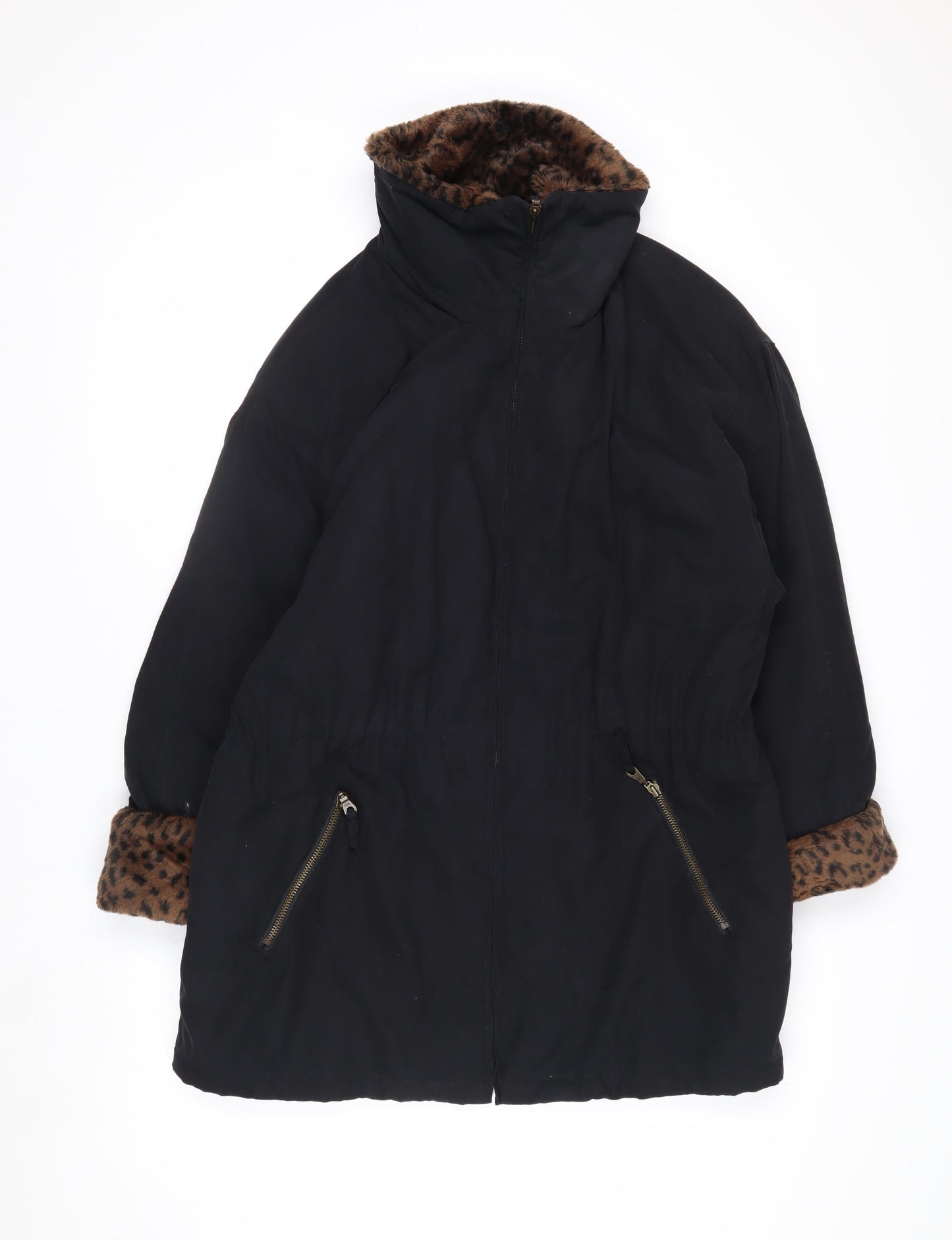Forecaster of Boston Womens Black XS Faux Fur Trim Winter Parka Coat