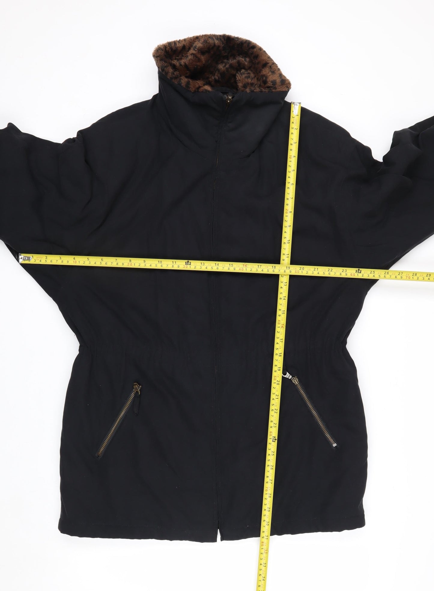 Forecaster of Boston Womens Black XS Faux Fur Trim Winter Parka Coat