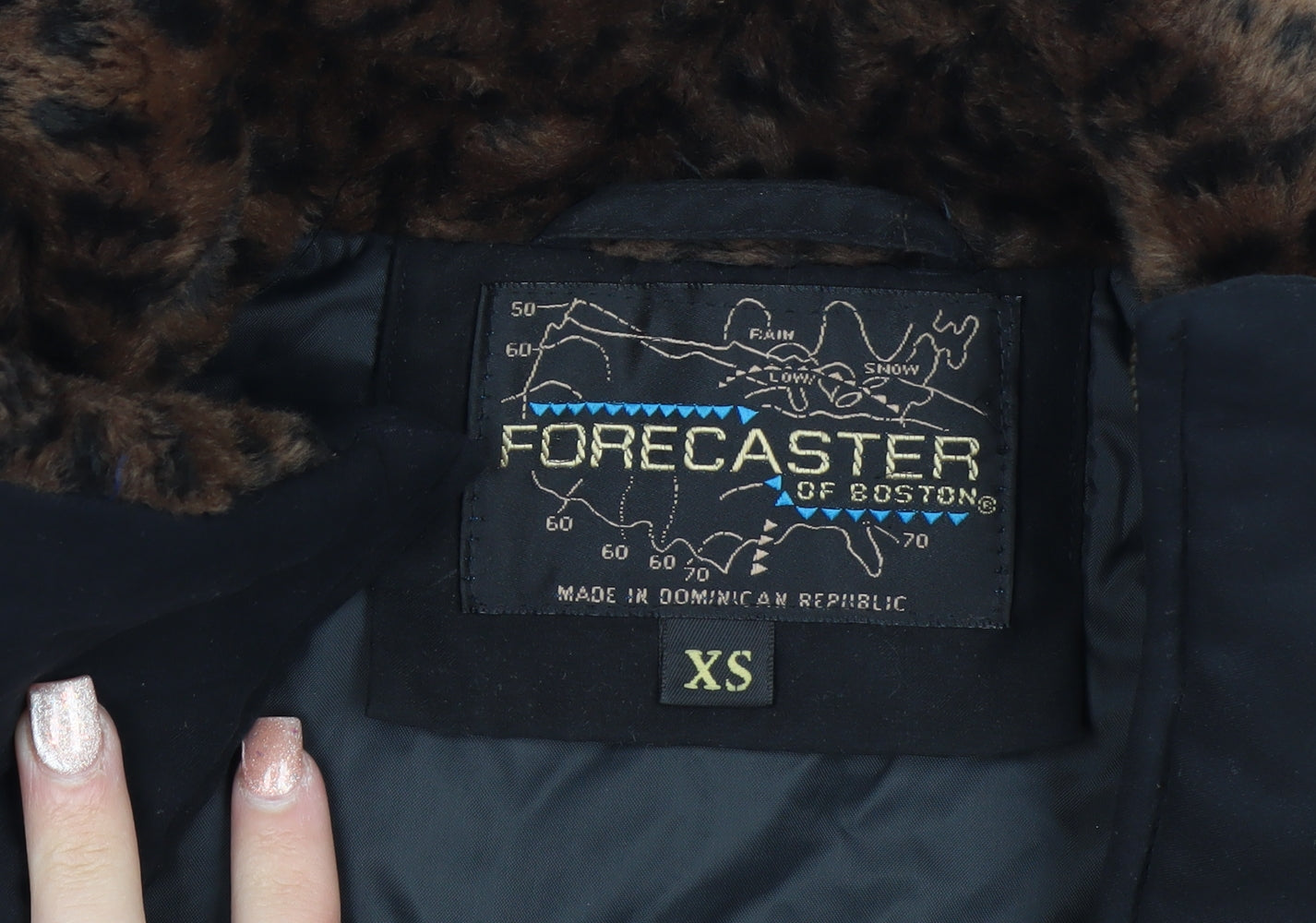 Forecaster of Boston Womens Black XS Faux Fur Trim Winter Parka Coat