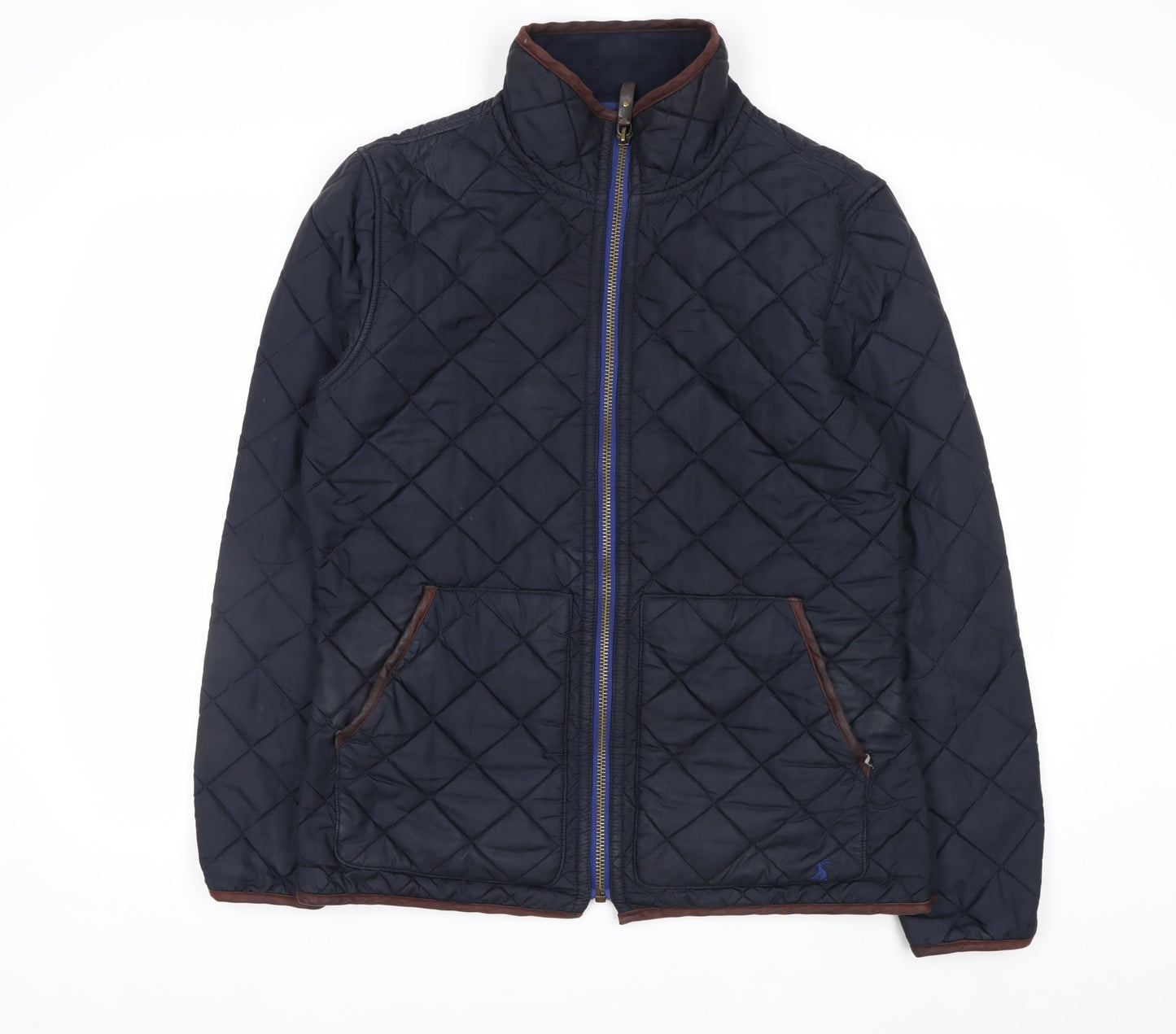 Joules Women Blue Quilted Mid-Length Jacket Size M