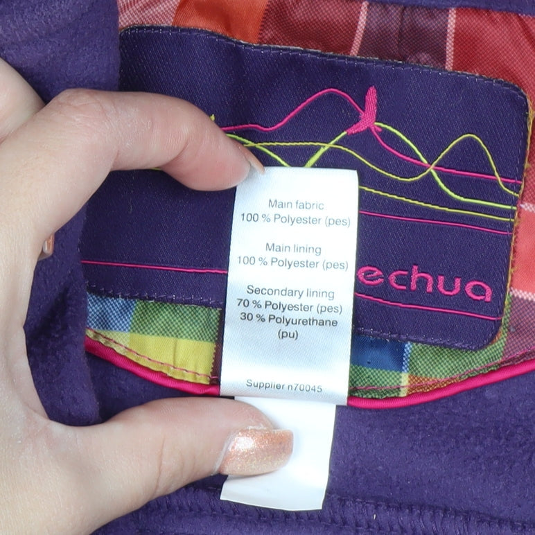 Quechua Womens Pink Hooded Parka Jacket Size 12 Waterproof Lined