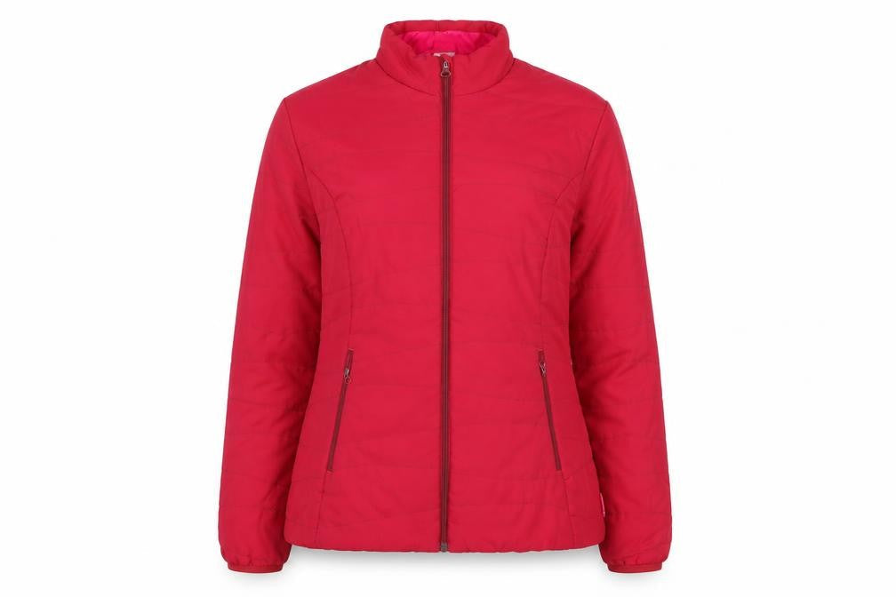 Decathlon Women Red Polyester Puffer Jacket Size 14 Lightweight