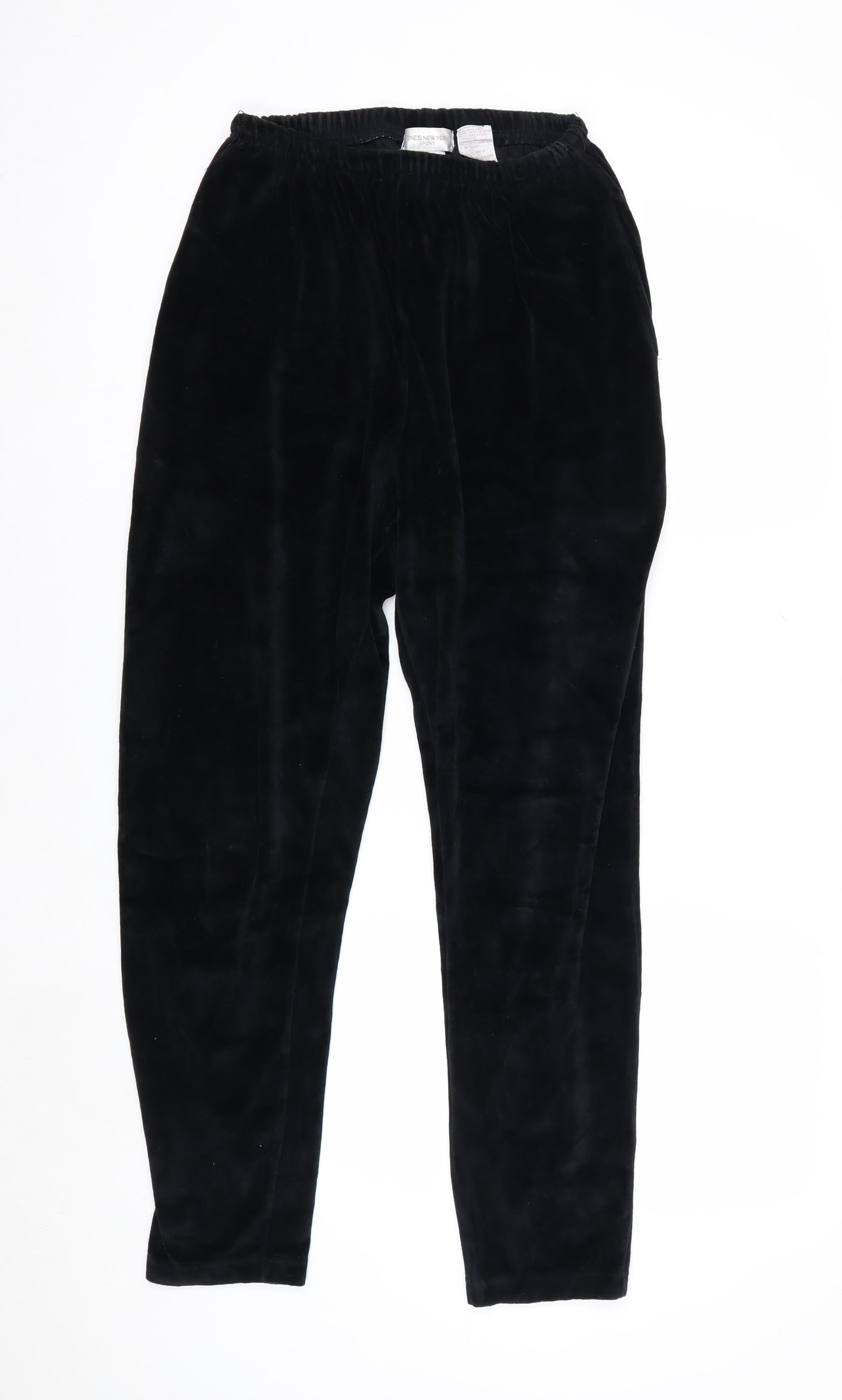 Jones New York Women’s Black Velour Elastic Waist Trousers Size M