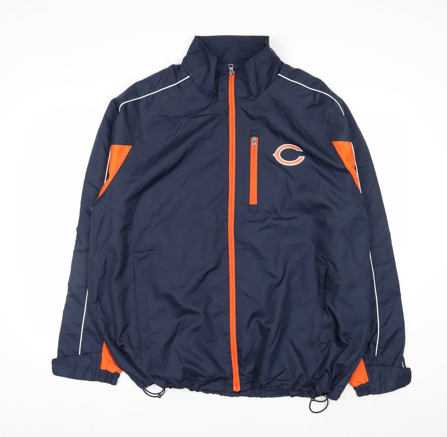 NFL Men’s Blue XL Windbreaker Jacket with Logo and Zip Pockets