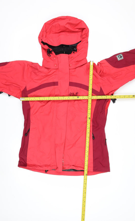 Jack Wolfskin Women Pink Hooded Waterproof Ski Jacket Size 8