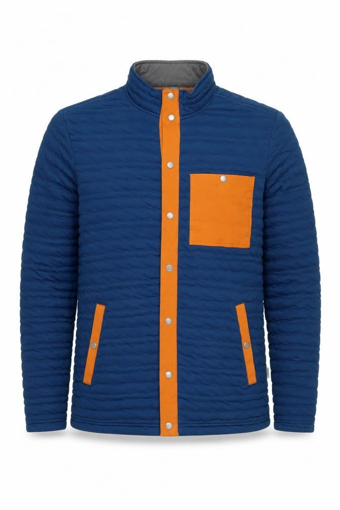 Duluth Trading Co. Men Blue Quilted Work Jacket Size L Cotton Blend