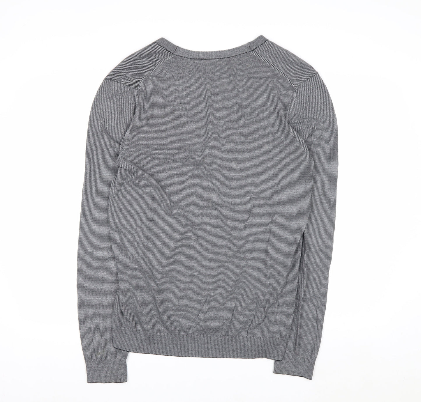 Hugo Boss Men's Grey Cotton V-Neck Button Cardigan M