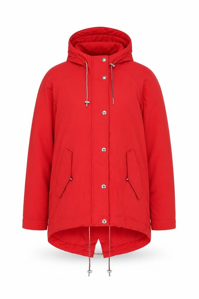 Tommy Hilfiger Men's Red Hooded Nylon Parka Jacket XS