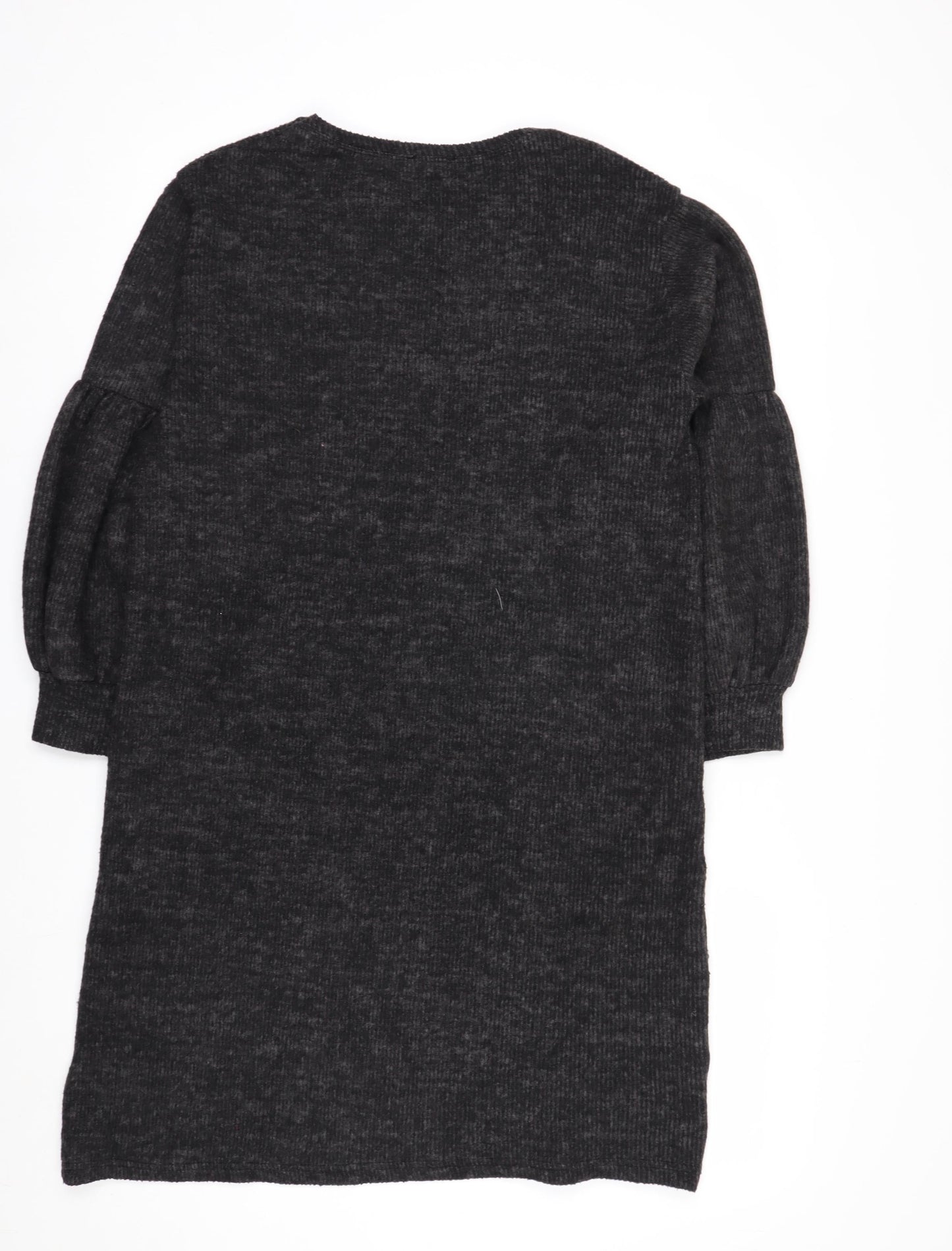 SADYESS Women Grey Knit Jumper Dress Size S Long Sleeve Crew Neck