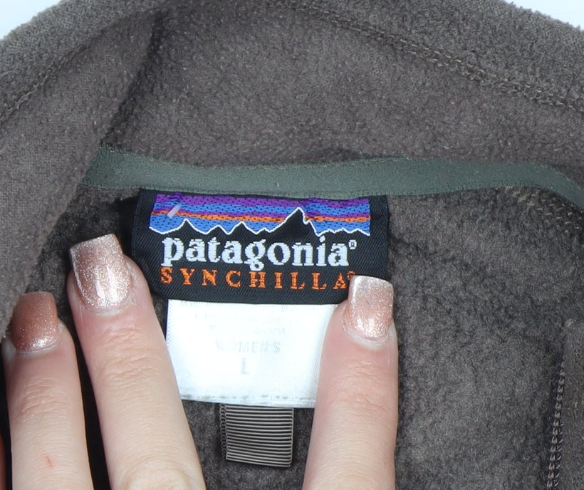 Patagonia Women's Brown Fleece Waistcoat L Zip Outdoor Bodywarmer