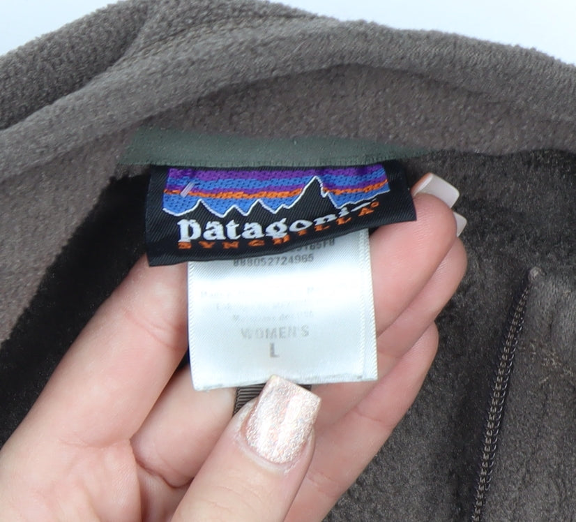 Patagonia Women's Brown Fleece Waistcoat L Zip Outdoor Bodywarmer