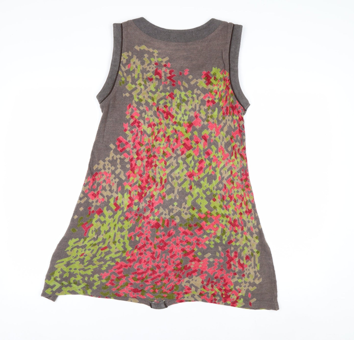 Uttam London Women's Brown Geometric Sleeveless Knit Vest M