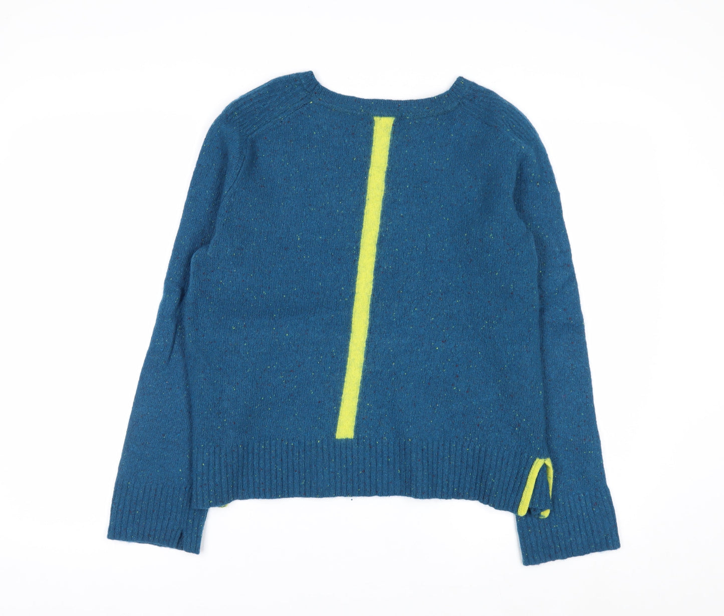 White Stuff Women's Blue Wool Knit Jumper UK 12 Crew Neck