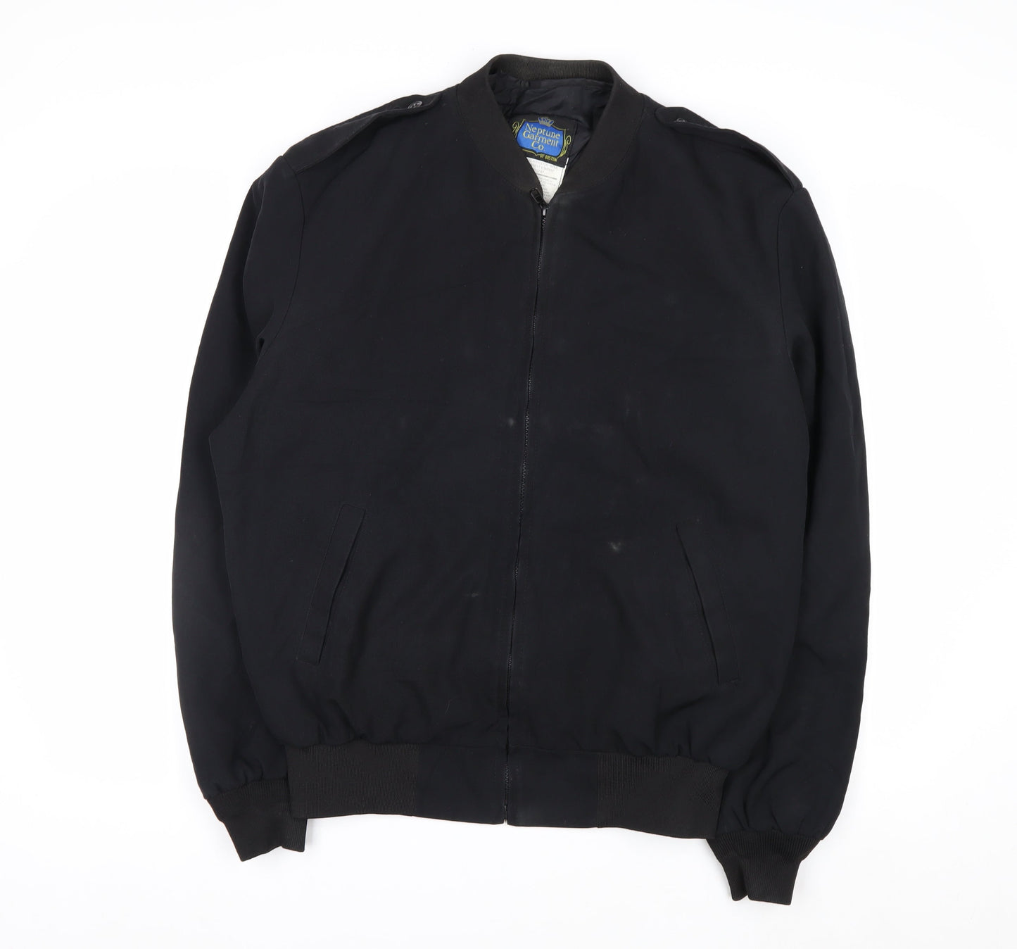 Neptune Garment Co. Men's Black Wool Blend Bomber Jacket Size 42