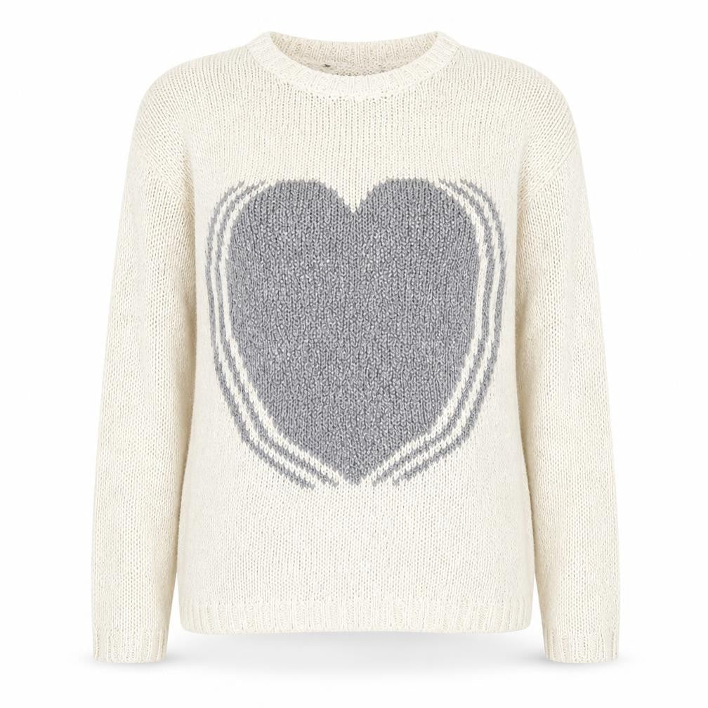Marks & Spencer Women Ivory Heart Knit Jumper Size 10