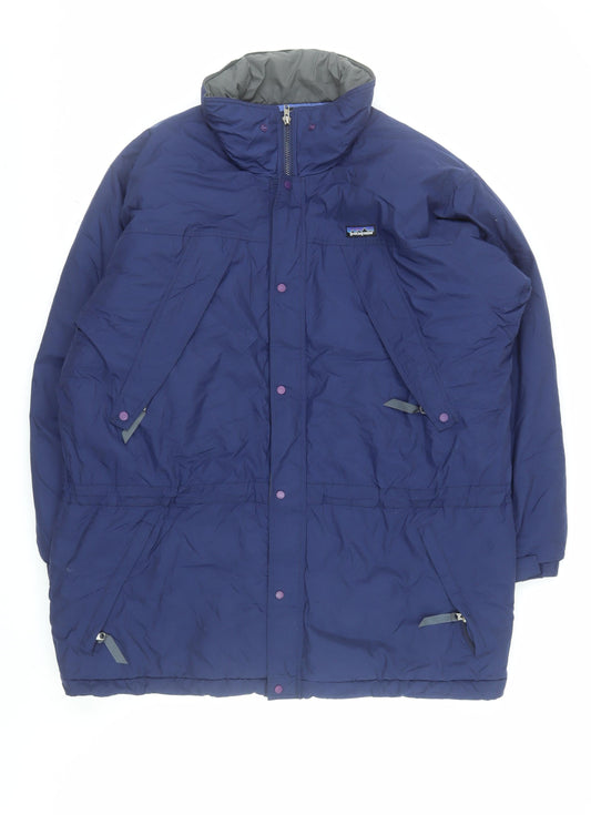 Patagonia Men's Blue Long Puffer Jacket L Insulated Water Resistant