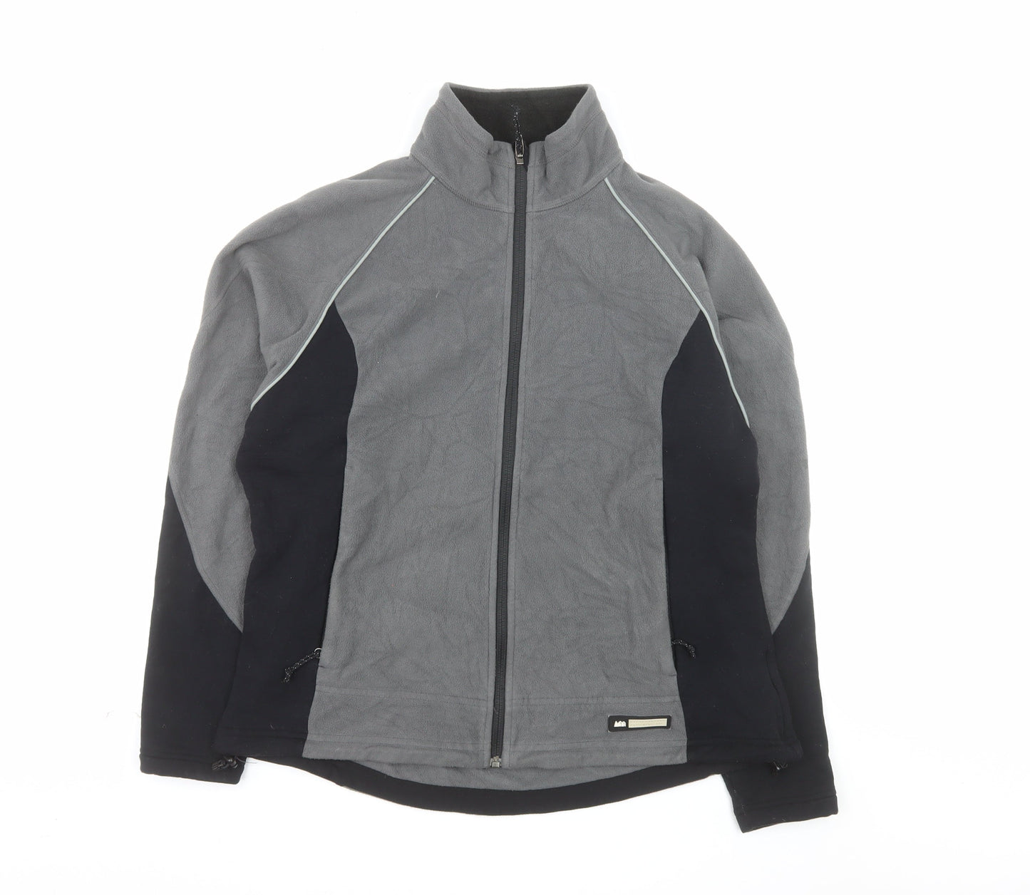 REI Men's Grey Full Zip Fleece Jacket XL Outdoor Hiking