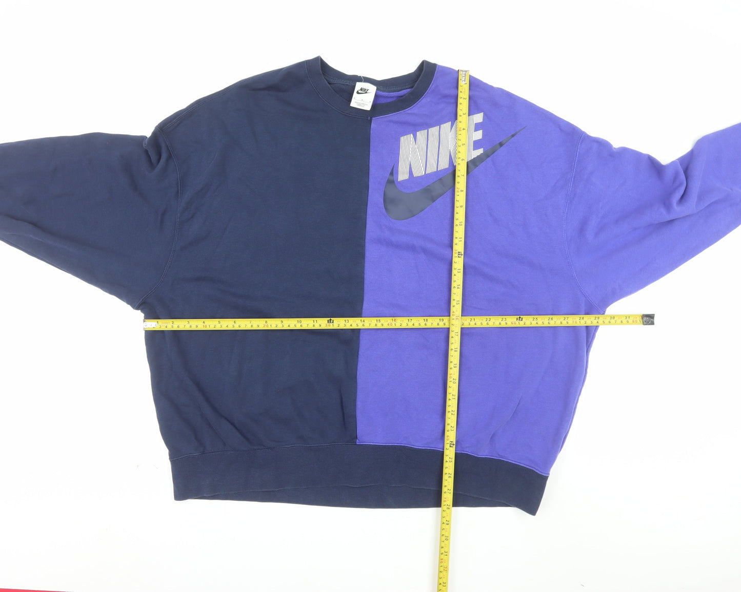 Nike Men’s Blue Two-Tone Logo Sweatshirt M Pullover