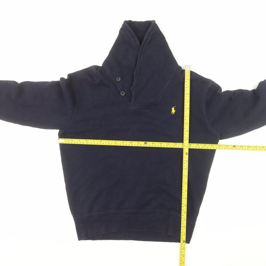 Polo Ralph Lauren Men's Navy Button Henley Sweatshirt Size S
